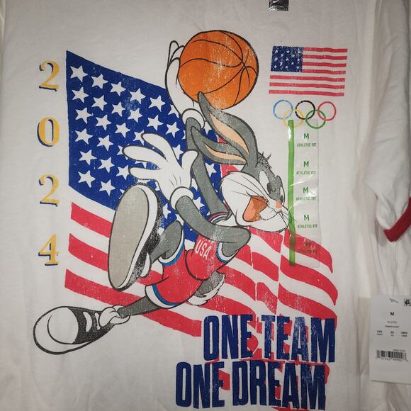 Bugs bunny ''one team, one dream'' faded shirt size medium - Picture 2 of 5